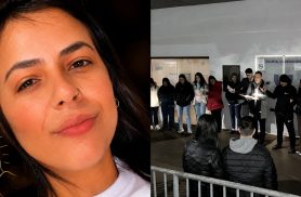 Em oração pela vida de Thaís: amigos e familiares fazem corrente de fé em frente ao HU