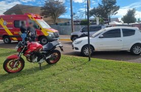 Acidente entre moto e carro na Avenida das Torres mobiliza Siate