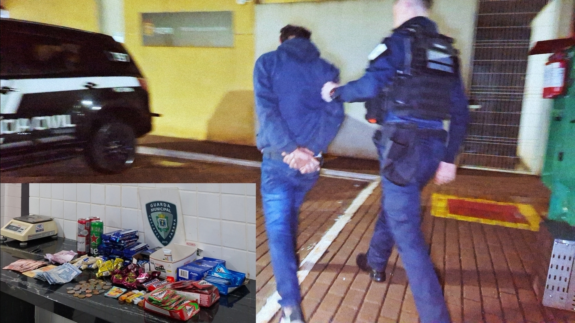 Homem é preso pela GM após arrombar pastelaria e furtar dinheiro e produtos no Centro de Cascavel