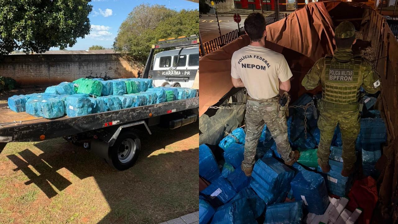 Quase 1,5 tonelada de maconha é apreendida em carreta na BR-487, em Icaraíma Imagem referente a Quase 1,5 tonelada de maconha é apreendida em carreta na BR-487, em Icaraíma