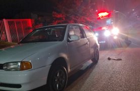 Rapaz de 36 anos, condutor de moto, fica ferido após acidente com Gol no Bairro Santa Cruz em Cascavel