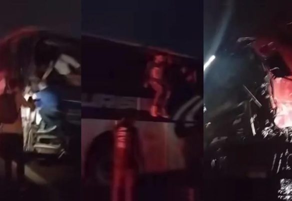 Ônibus e caminhão colidem frontalmente na BR-369 e mobilizam equipes de resgate