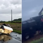 Imagem relativa a Cinco pessoas morrem em grave acidente entre carro e caminhão na BR-470, em Campos Novos
