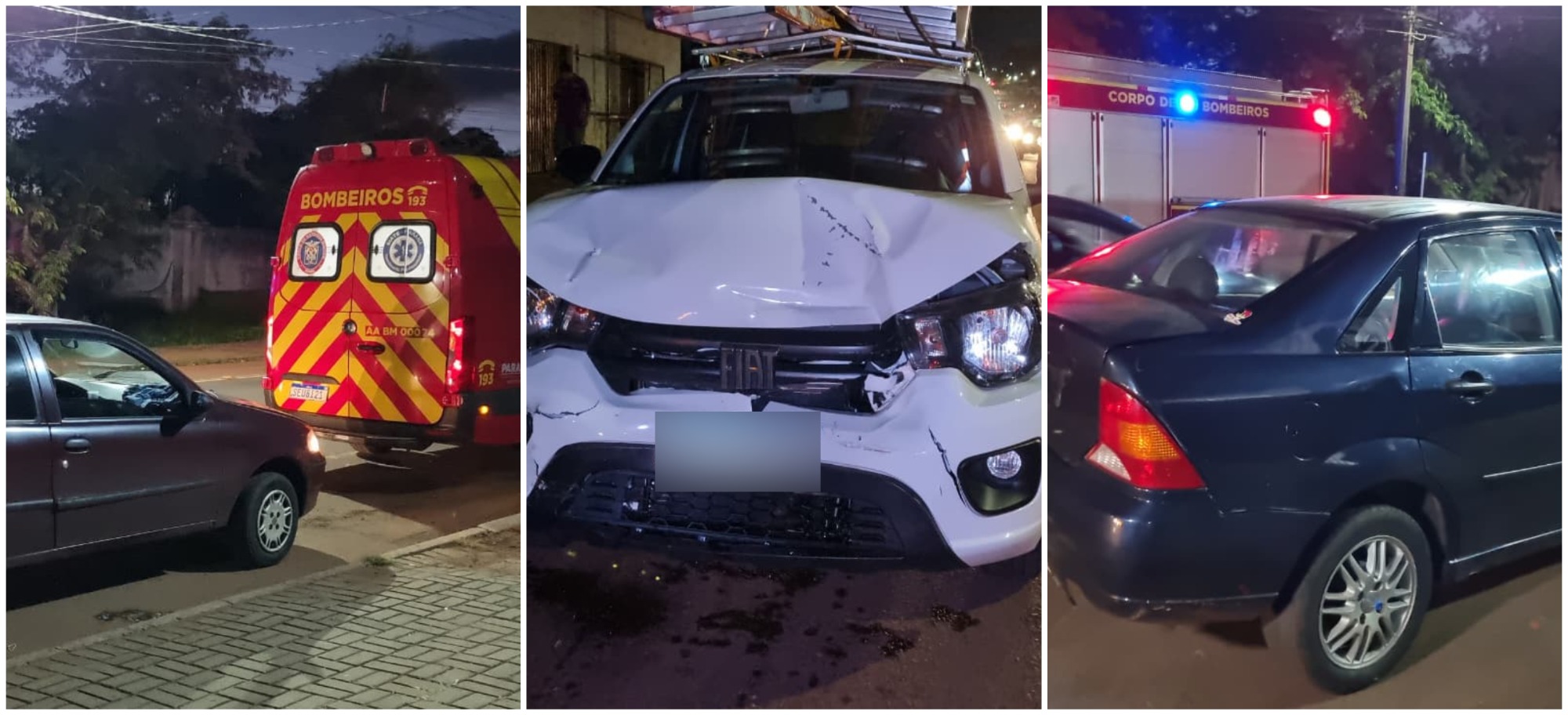 Engavetamento entre três carros deixa mulher ferida na Avenida Piquiri