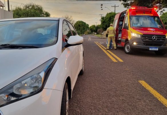 Motociclista fica ferido em acidente no Pioneiros Catarinenses