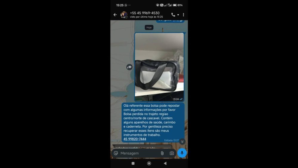 Foi perdido bolsa no bairro Floresta Imagem referente a Foi perdido bolsa no bairro Floresta