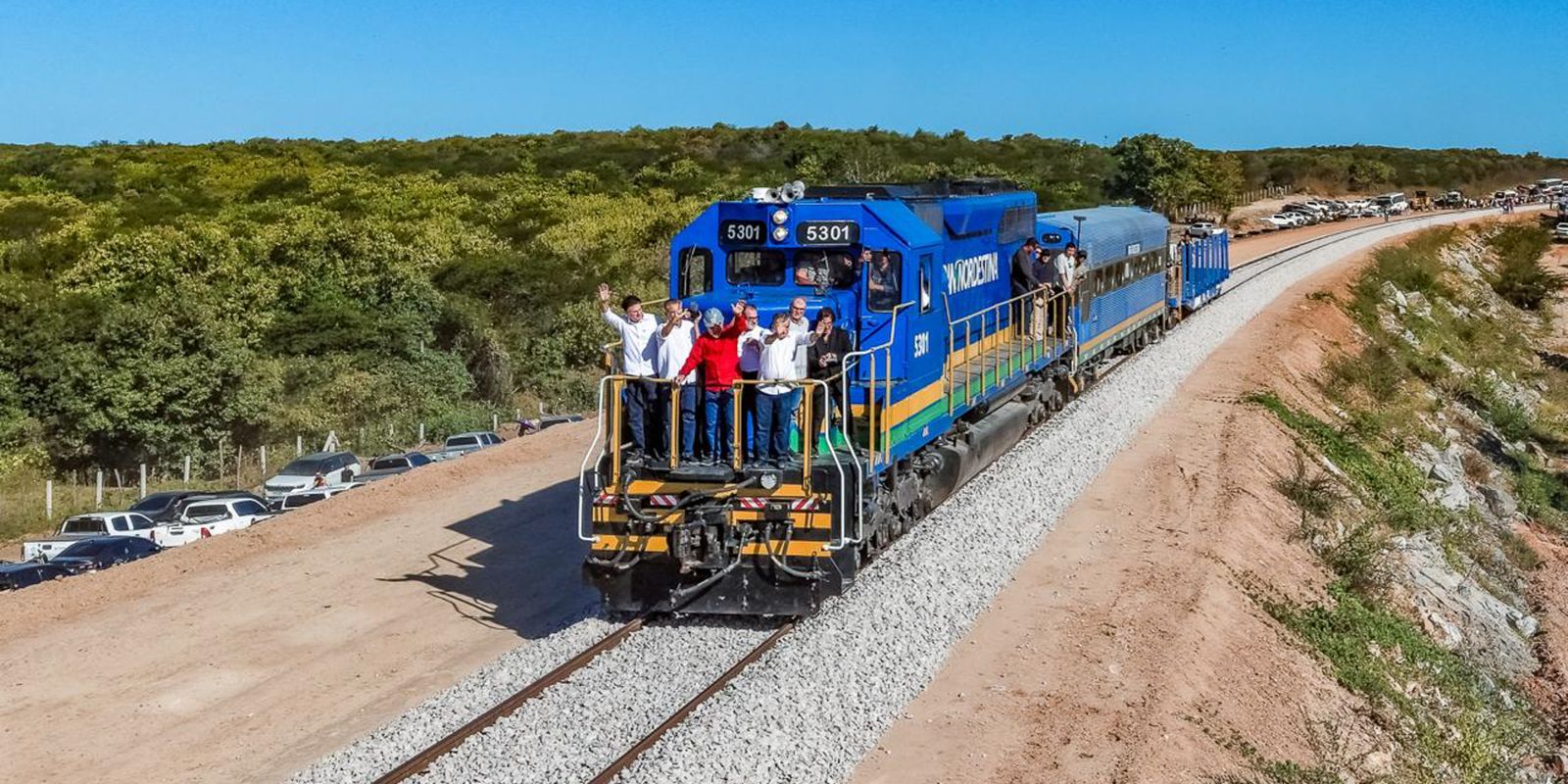 Imagem referente a Ferrovia Transnordestina, entre CE e PI, atinge 82% de obra concluída