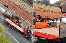 Grave acidente entre caminhões deixa motorista ferido na BR-376