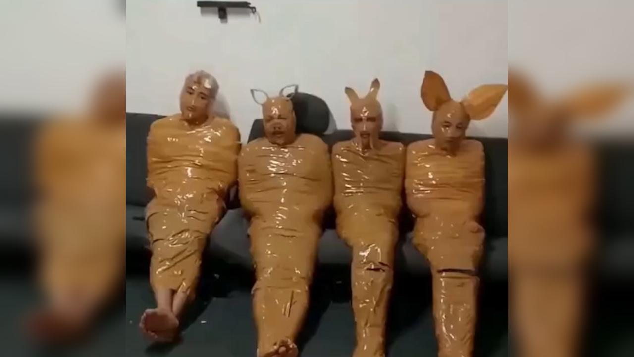 Inusitado: Suspeitos de furto são “vestidos de Teletubbies” após flagrante