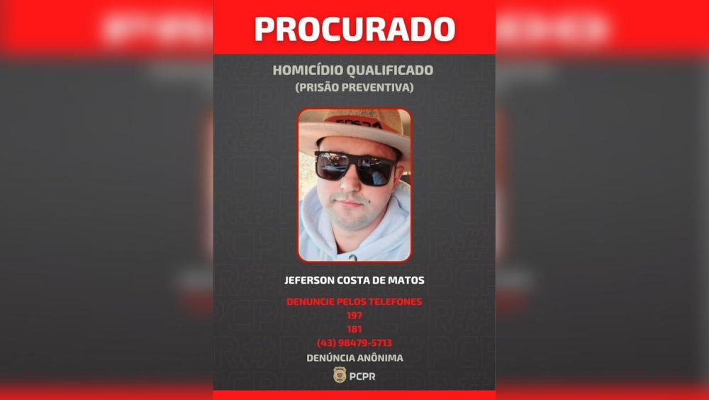 PCPR divulga foto de foragido por homicídio qualificado em Arapoti Imagem referente a PCPR divulga foto de foragido por homicídio qualificado em Arapoti