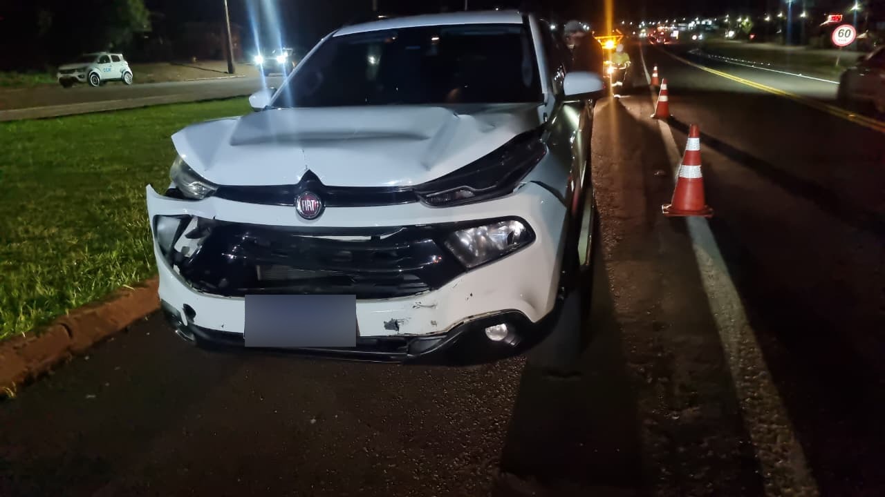 Acidente na BR-277: Fiat Toro colide com viatura da BPFRON em Santa Tereza do Oeste