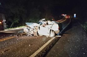 Colisão frontal entre carro e caminhão-tanque deixa um morto na BR-277, em Nova Laranjeiras