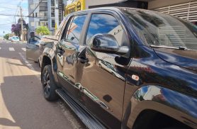 Amarok e moto se envolvem em acidente no Centro de Cascavel