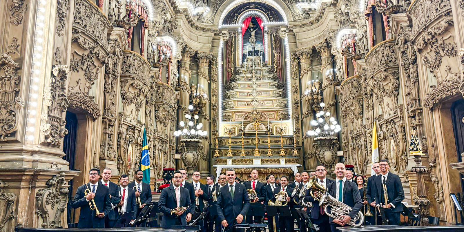 Concerto de banda em igreja no Rio chama atenção para encontro mundial Imagem referente a Concerto de banda em igreja no Rio chama atenção para encontro mundial