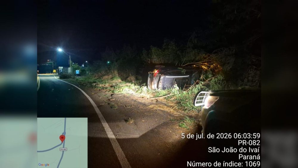 Motorista fica ferido após acidente na PR-082 em São João do Ivaí Imagem referente a Motorista fica ferido após acidente na PR-082 em São João do Ivaí