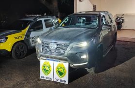 PM recupera caminhonete furtada após perseguição em Guaíra