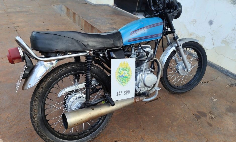 PM apreende motocicleta adulterada e prende homem em Medianeira Imagem referente a PM apreende motocicleta adulterada e prende homem em Medianeira