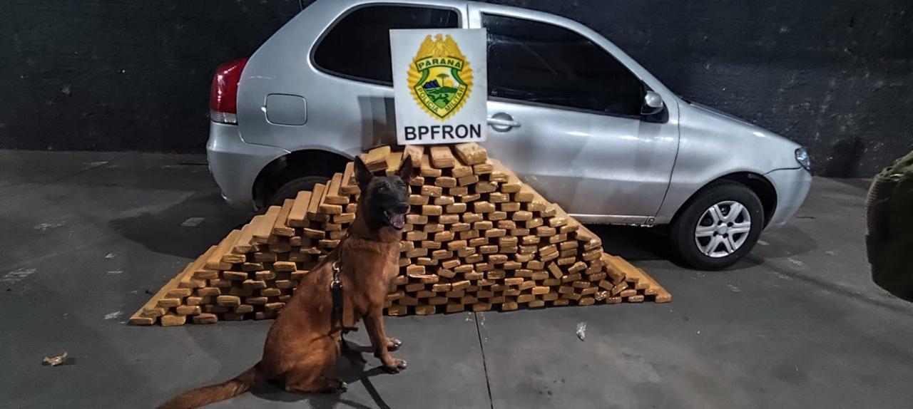 Imagem referente a Homem é preso com 232,5 kg de maconha em carro durante operação do BPFRON em Nova Prata do Iguaçu