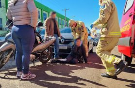 Motociclista é prensada entre carros em acidente na Rua Cuiabá