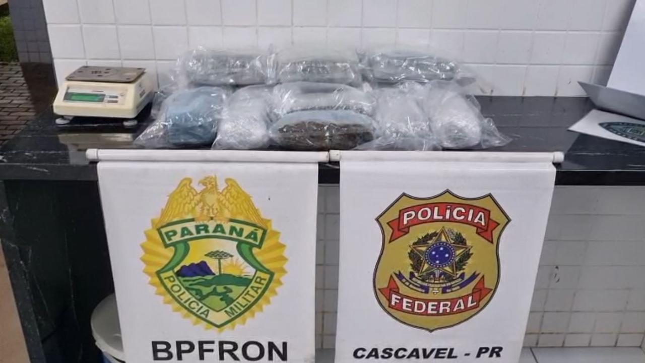 Fiscalização do BPFRON em ônibus termina com apreensão de drogas e prisão de passageiro em Cascavel