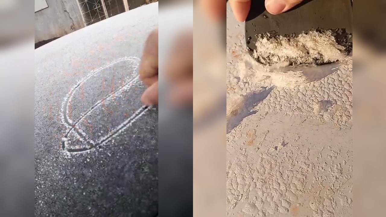 Será que fez frio em Cascavel hoje? Geada deu o recado logo ao amanhecer