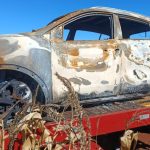 Imagem relativa a Kia Sportage tomado de assalto é encontrado incendiado em área rural de Toledo