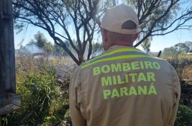 Incêndio em entulho se espalha para vegetação no Santa Felicidade; Bombeiros são acionados