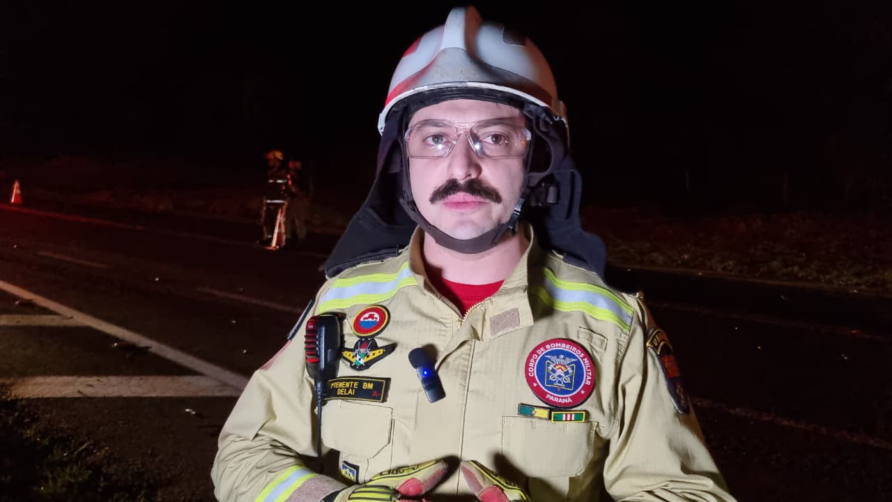 “Provavelmente um caminhão passou por cima do motociclista”, afirma bombeiro sobre acidente na BR 277 em Cascavel
