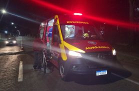 Ciclista fica ferido após sofrer queda na região da área militar em Cascavel Ciclista fica ferido após sofrer queda na região da área militar em Cascavel