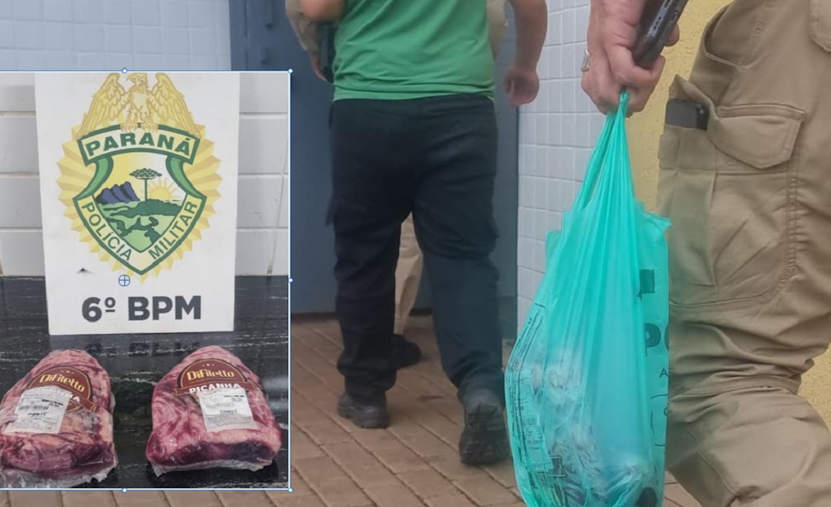 Funcionário terceirizado furta picanhas e é preso com a carne na sacola em supermercado