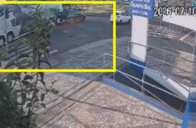 Câmera flagra imagens da colisão entre Blazer e ônibus na Tancredo Neves