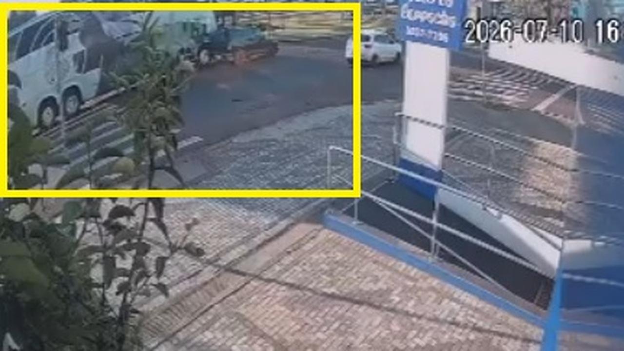 Câmera flagra imagens da colisão entre Blazer e ônibus na Tancredo Neves