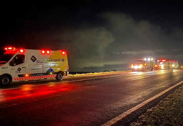 Cacetada! Grave acidente na BR-163 entre Cascavel e Sede Alvorada deixa dois feridos