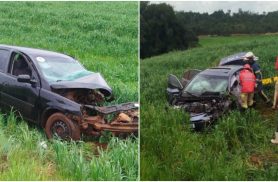 Acidente grave na BR-158 em Laranjeiras do Sul deixa uma mulher morta e três pessoas feridas