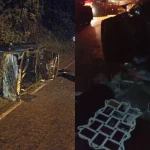 Imagem relativa a Carro com roupas de mulher e fotos de criança é abandonado após capotamento na Rodovia da Uva
