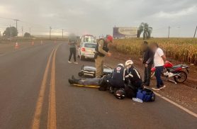 Motociclista fica ferido após colisão traseira na PR-239, em Assis Chateaubriand