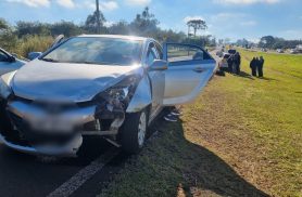 Acidente de trânsito é registrado na marginal da BR-277, em Cascavel