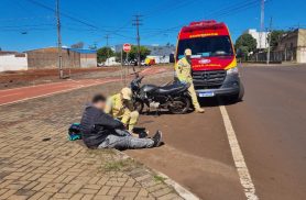 Motociclista fica ferido após colisão com carro no Bairro São Cristóvão