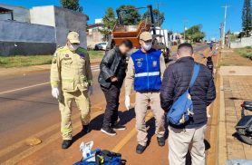 Acidente entre motocicletas elétricas mobiliza SIATE na Avenida Piquiri, em Cascavel