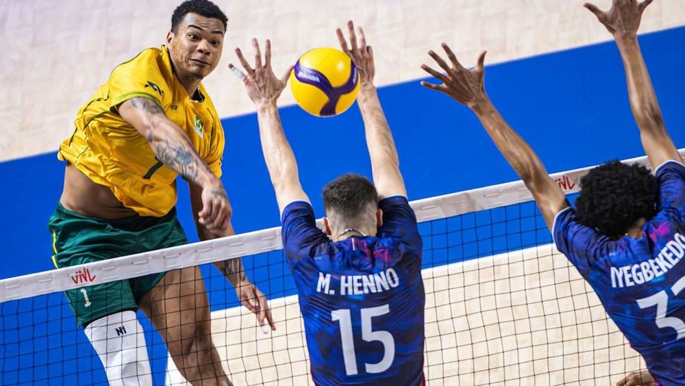 Brasil bate bicampeã olímpica França na Liga das Nações de vôlei Imagem referente a Brasil bate bicampeã olímpica França na Liga das Nações de vôlei