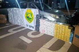 Polícia Militar apreende mil pacotes de cigarros paraguaios e prende homem por contrabando em Toledo