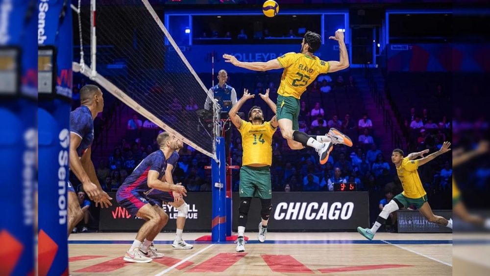 Brasil abre semana decisiva da Liga das Nações com vitória sobre a França Imagem referente a Brasil abre semana decisiva da Liga das Nações com vitória sobre a França