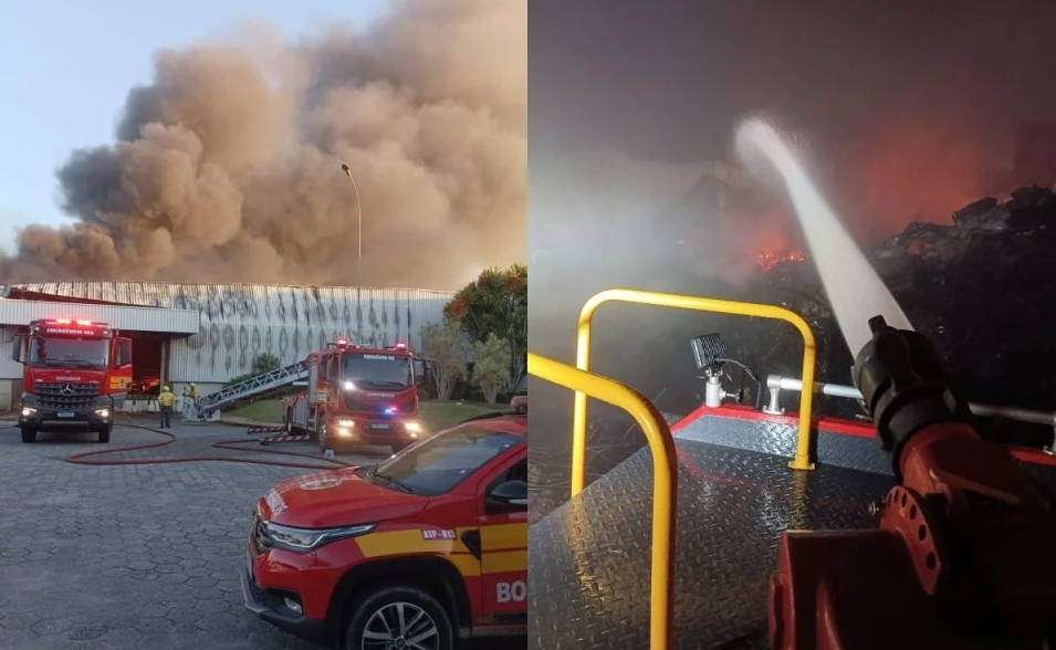 Incêndio de grandes proporções atinge fábrica da Colcci em Itajaí
