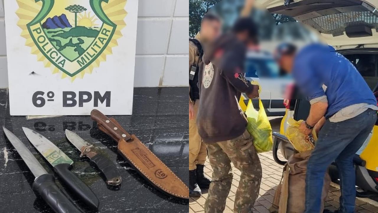 Homens são detidos com várias facas no Guarujá