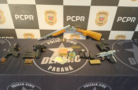 PCPR prende três pessoas e apreende armas e munições em Curitiba