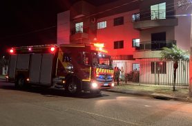 Bombeiros ocorrência de fumaça em prédio no Loteamento Santo Inácio