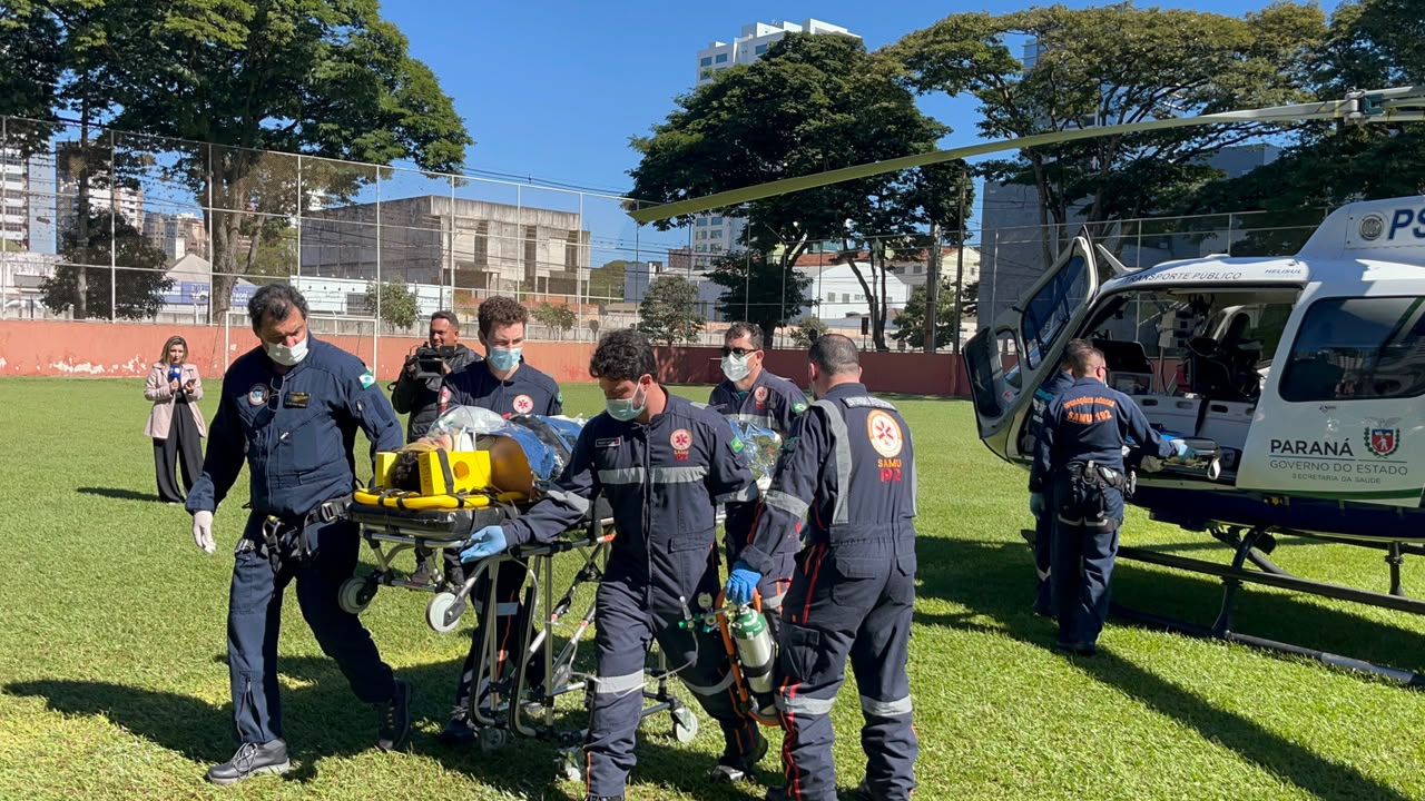 Imagem referente a Motociclista fica gravemente ferido após acidente na PR-542 e é levado de helicóptero a Maringá