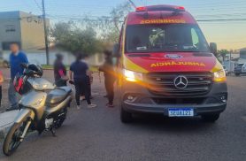 Colisão entre moto e HB20 é registrada no Bairro Pacaembu