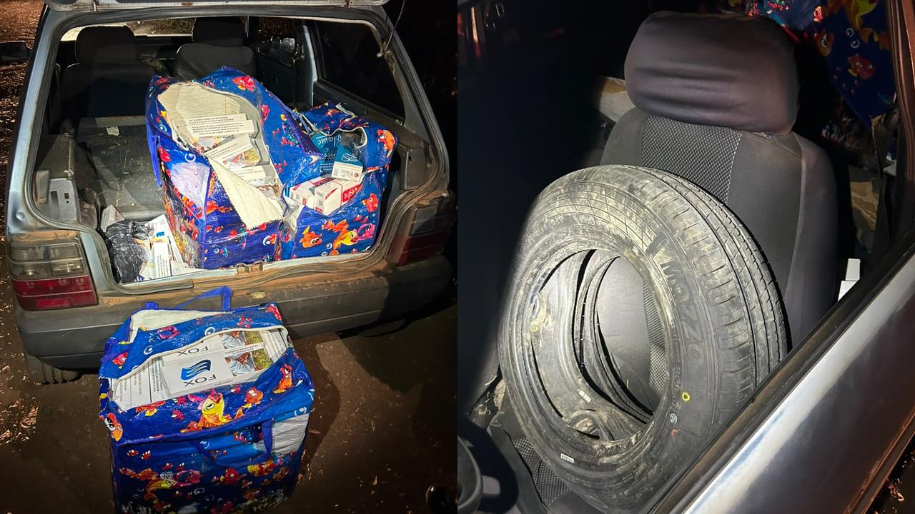 Operação da ROTAM intercepta veículo com cigarros e pneus de origem estrangeira