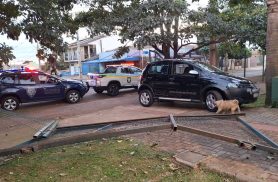 Mulher é presa por embriaguez após invadir Praça Céu e derrubar portão Mulher é presa por embriaguez após invadir Praça Céu e derrubar portão